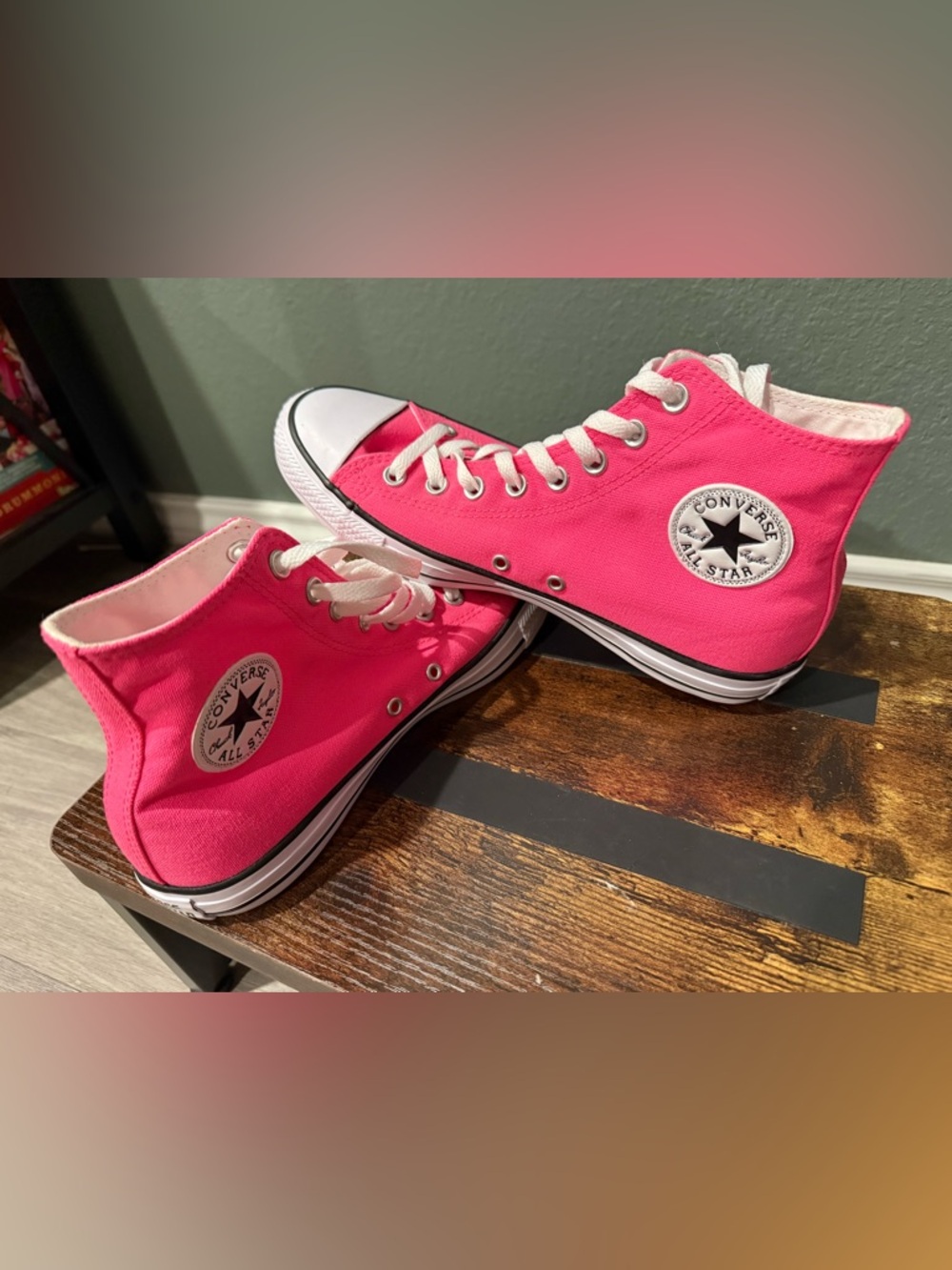 Classic High-Top Canvas Sneakers - Hot Pink